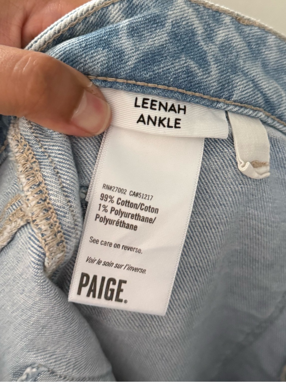 Paige Leenah Ankle Wide Leg Jeans 28 Light Denim Blue Olevia Coastal Minimalist - Picture 12 of 13